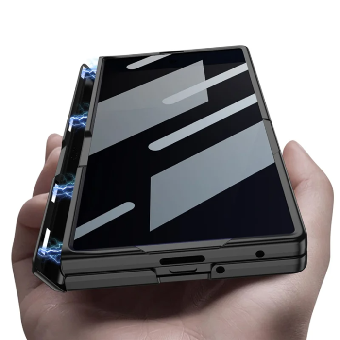 GKK - GKK Galaxy Z Fold 7 Mobilskal Kickstand med Härdat glas