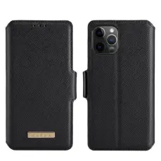 MUXMA - Muxma Saffiano Plånboksfodral till Apple iPhone 12 Mini - Svart