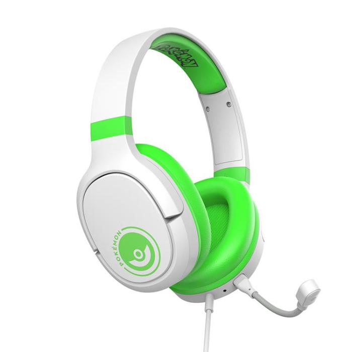 POKEMON - POKEMON Poké Ball Gaming-Headset Over Ear Bom-mikrofon - Vit / Grön