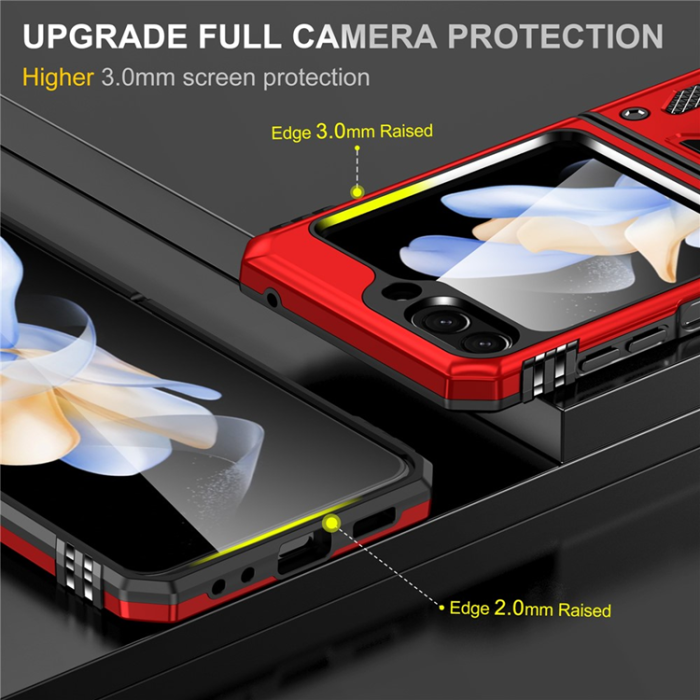 A-One Brand - Galaxy Z Flip7 FE/Z Flip6 Mobilskal Armor Kickstand - Röd