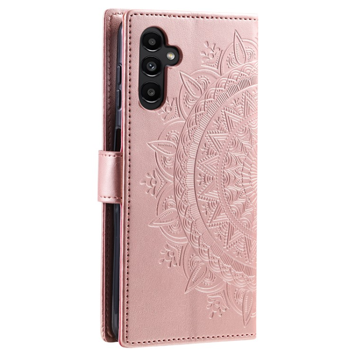 OEM - Galaxy A24 4G Plånboksfodral Imprinted Mandala Flower - Rosa Guld
