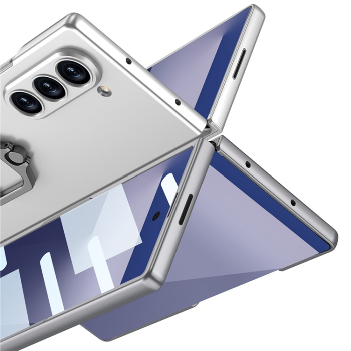 GKK - GKK Galaxy Z Fold 7 Mobilskal Ringhållare Kickstativ - Grå