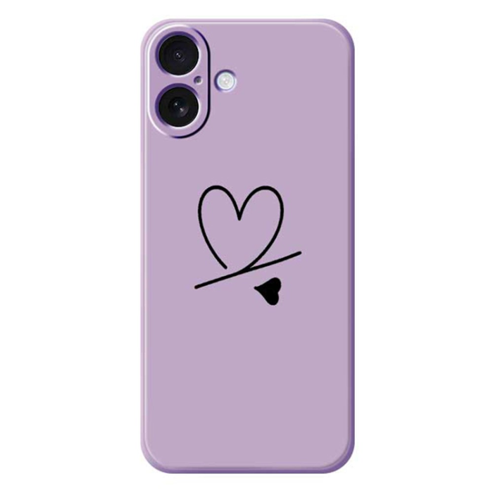 A-One Brand - iPhone 17 Mobilskal Love Pattern Printing Straight - Lila