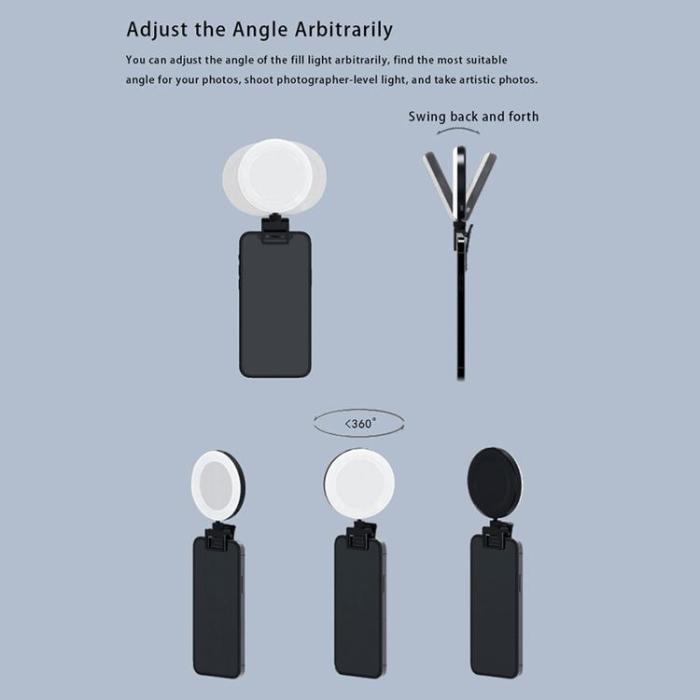 OEM - Laptop Mobil Clip-on Fyllningslampa 600mAh Sminkspegel SP-SJBGD