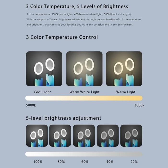 OEM - Laptop Mobil Clip-on Fyllningslampa 600mAh Sminkspegel SP-SJBGD