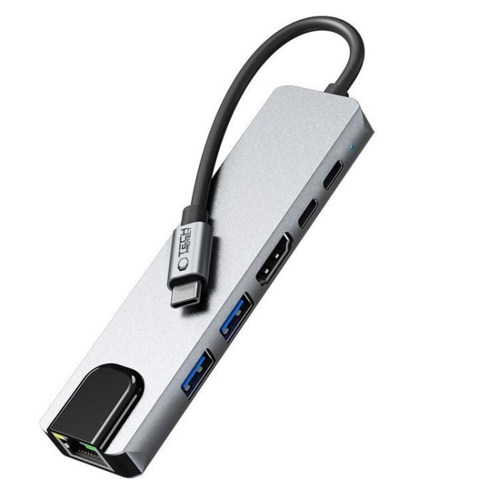Tech-Protect - Tech-Protect HB02 6in1 Hub Adapter - Space Grå