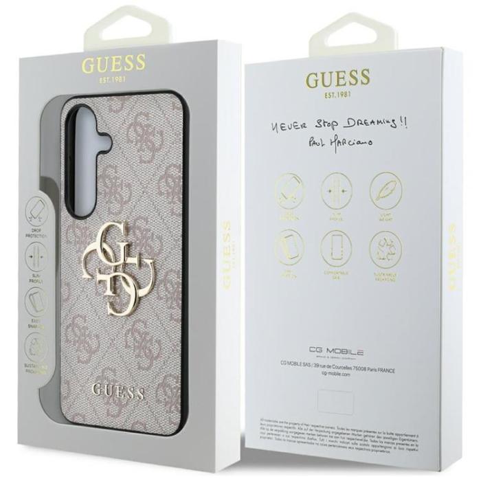Guess - Guess Galaxy S25 Mobilskal Big 4G Logo Classic - Rosa