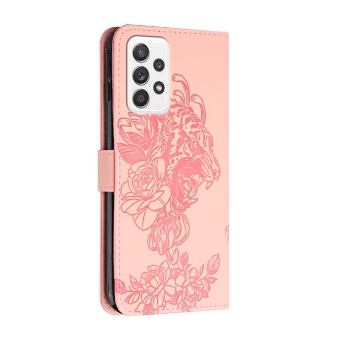 A-One Brand - Tiger Flower Plånboksfodral till Galaxy A52 5G - Rosa