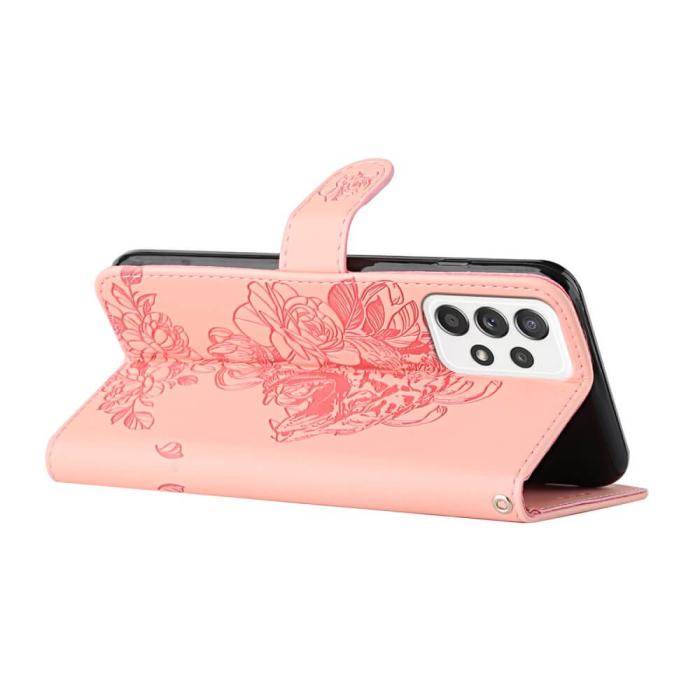 A-One Brand - Tiger Flower Plånboksfodral till Galaxy A52 5G - Rosa