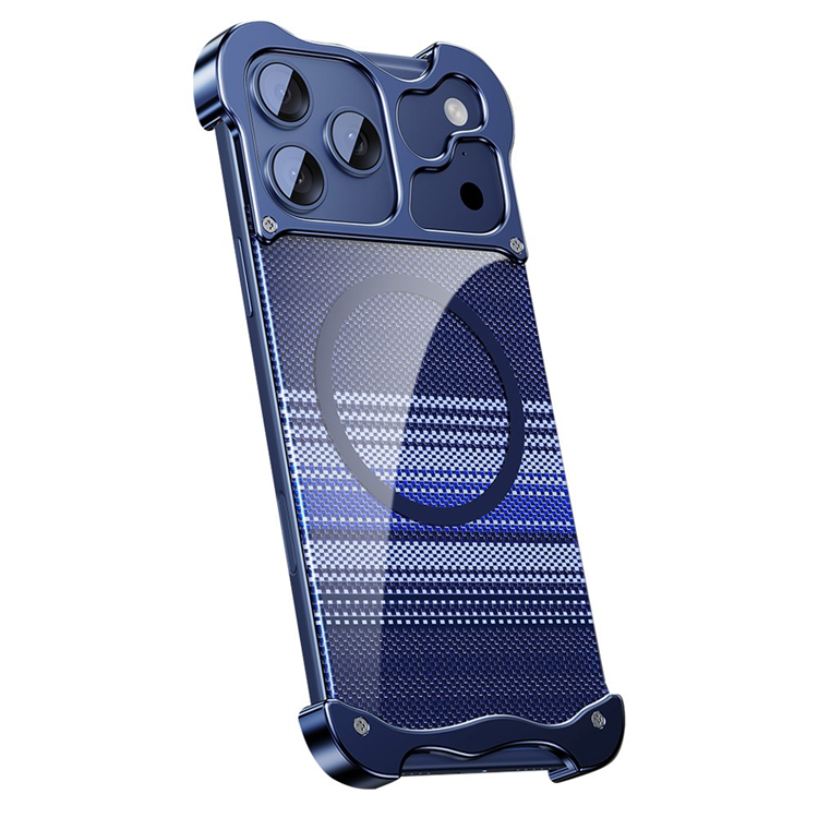 iPhone 17 Pro Mobilskal Magsafe Frameless Kevlar Pattern - Blå (Blå) | 2353 | AlltMobil