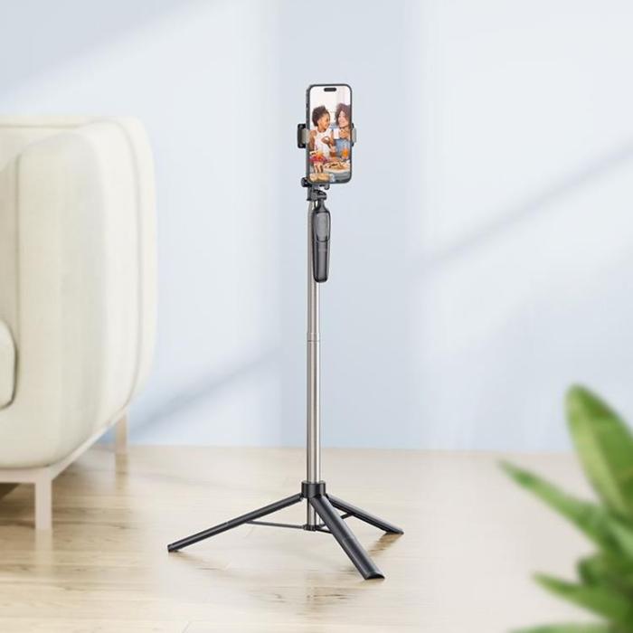 Hoco - Hoco Tripod Selfie Stick Bluetooth med Fjärrkontroll K19 - Svart