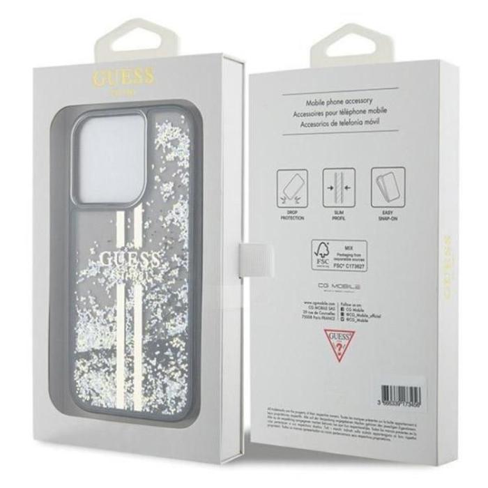 Guess - Guess iPhone 15 Pro Mobilskal Gold Stripes - Brun