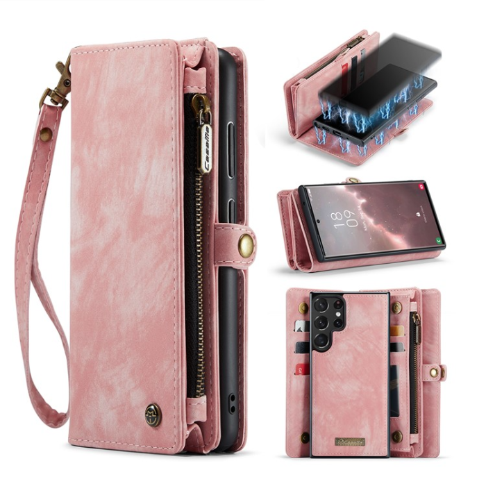 Caseme - Caseme Galaxy S23 Ultra Plånboksfodral Detachable - Rosa