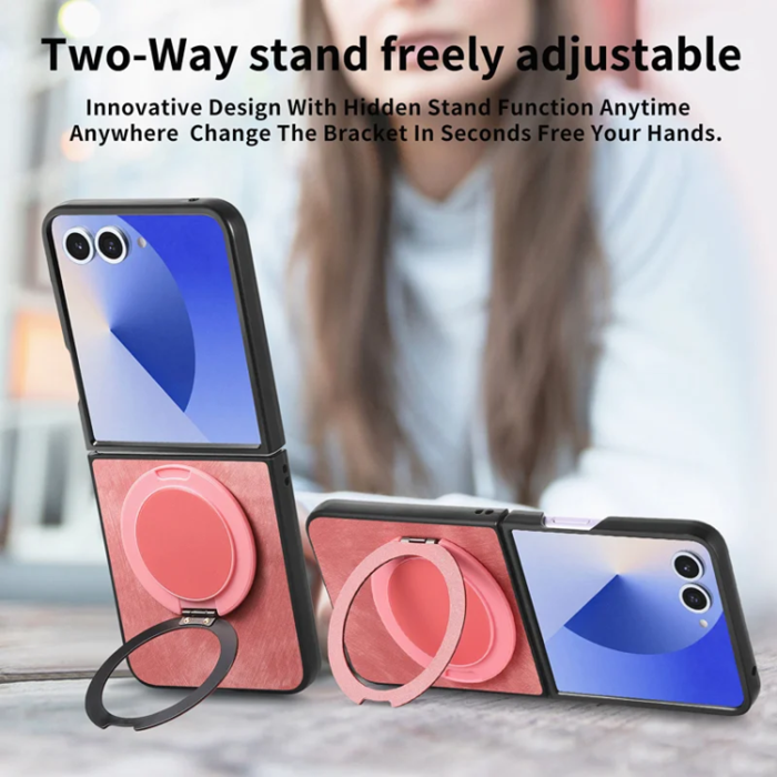 A-One Brand - Galaxy Z Flip 7 Mobilskal Magsafe Roterande Kickstand - Rosa
