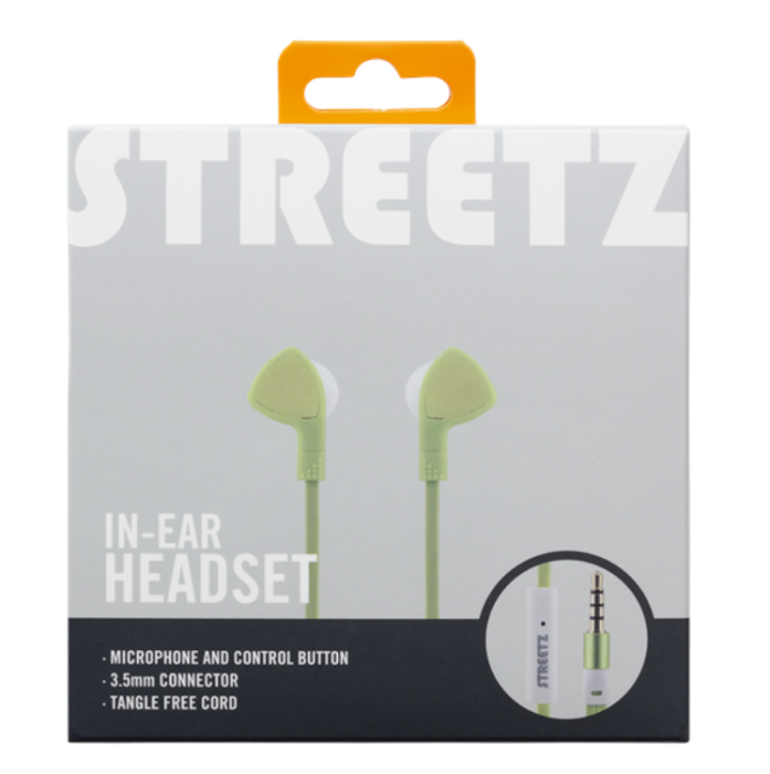 UTGATT1 - Streetz In-ear Mörlurar Med Mikrofon 3.5 mm - Lime Grön
