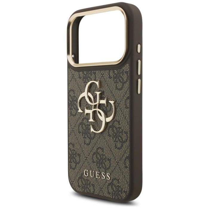 Guess - Guess iPhone 17 Pro Mobilskal 4G Big Classic Logo Big Strap Metal - Brun