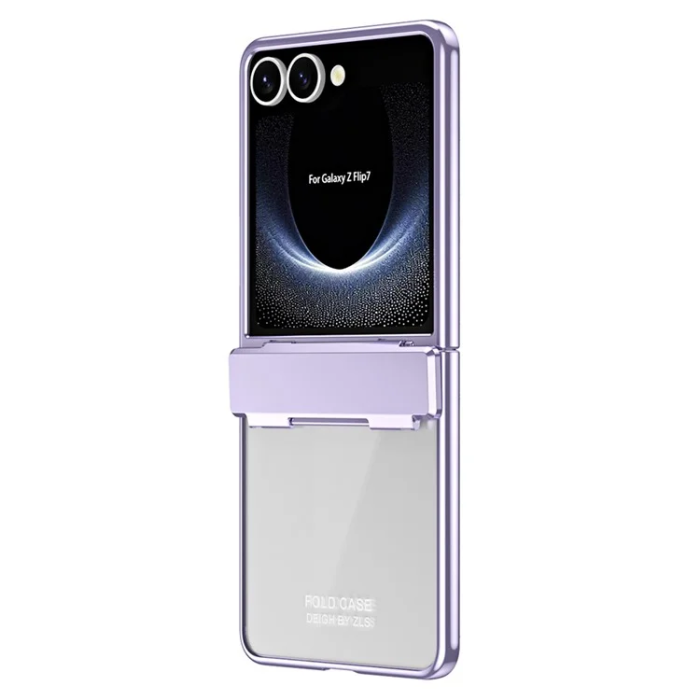A-One Brand - Galaxy Z Flip 7 Mobilskal Electroplating med skärmskydd - Lila