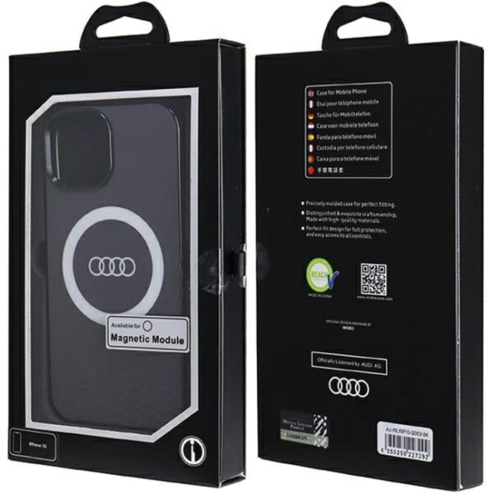 Audi - Audi iPhone 15/14/13 Mobilskal Magsafe IML Big Logo - Svart