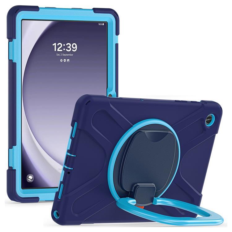 Galaxy Tab A9 Plus Skal Kickstand Handle Grip - Svart / Blå | 2353 | AlltMobil