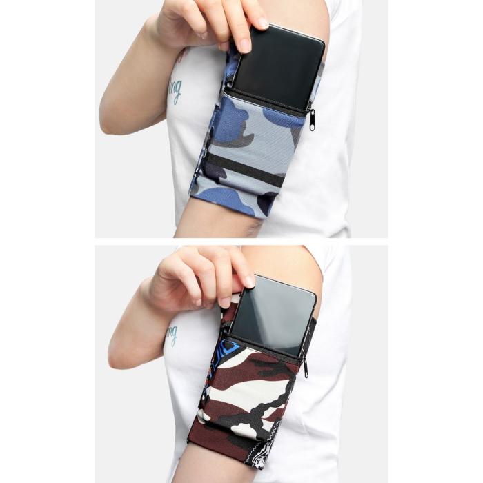 OEM - Fabric Armband Running Fitness - Camo Blå