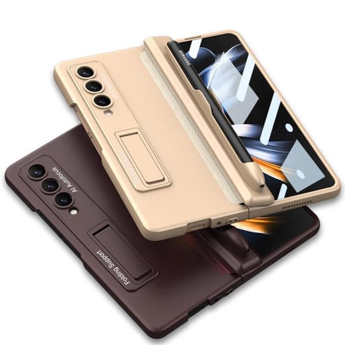GKK - GKK Galaxy Z Fold 4 Skal Magnetic Kickstand - Vinröd