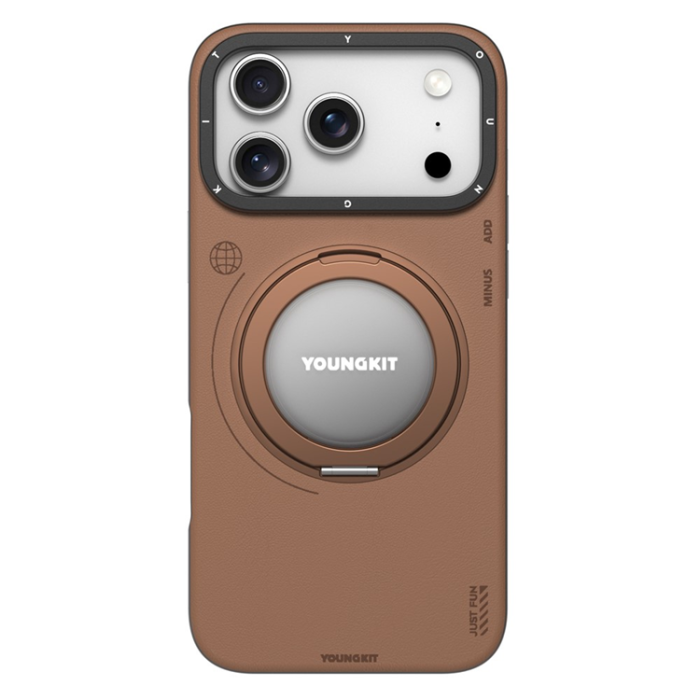 YOUNGKIT - YOUNGKIT iPhone 17 Pro Max Mobilskal Rotating Kickstand - Brun