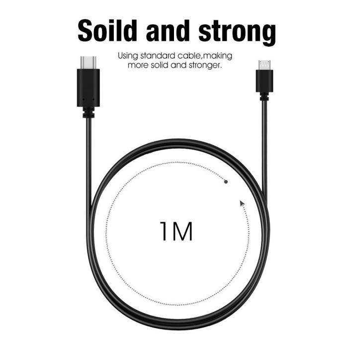 A-One Brand - Kabel USB-C till microUSB - 1m - Svart