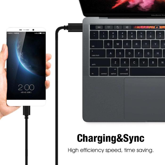A-One Brand - Kabel USB-C till microUSB - 1m - Svart