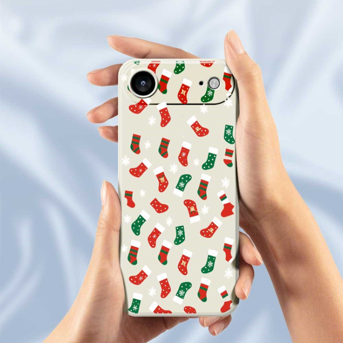 A-One Brand - iPhone Air Mobilskal Röd och Grön Socks Pattern TPU - Svart