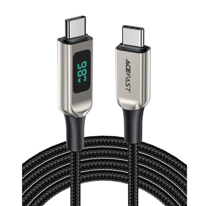 Acefast - Acefast LCD USB-C till USB-C kabel 100W 2m - Silver