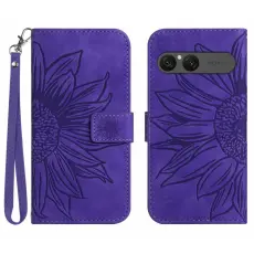 A-One Brand - Sony Xperia 10 VII Plånboksfodral Med Handledsrem - Mörklila