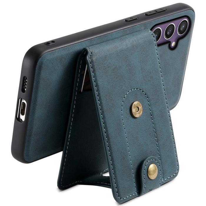 DENIOR - DENIOR D14 Samsung Galaxy S23 FE Fodral KonstLäder Blå