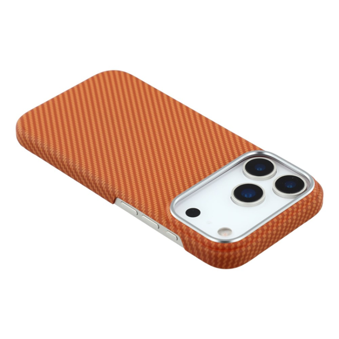 A-One Brand - iPhone 17 Pro Mobilskal MagSafe Carbon Fiber - Fin Linje Orange