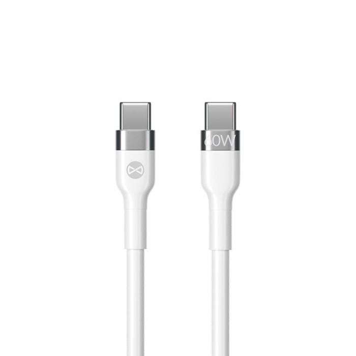 Forever - Forever Flexible USB-C till USB-C kabel 1m 60W - Vit