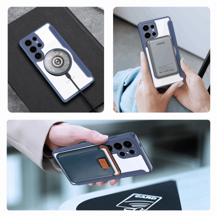 Dux Ducis - Dux Ducis Galaxy S25 Ultra Plånboksfodral MagSafe Skin X Pro - Blå