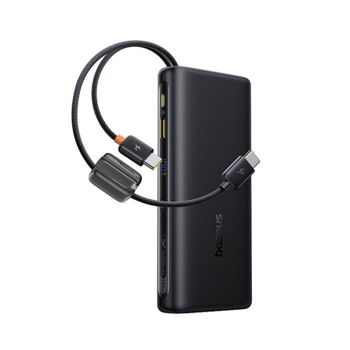 BASEUS - Baseus Powerbank 25000mAh Dual USB-C Kable 145W - Svart