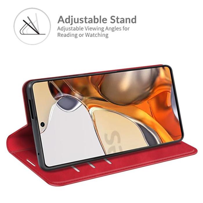A-One Brand - Skin Touch Läder Fodral Xiaomi 11T / 11T Pro - Röd