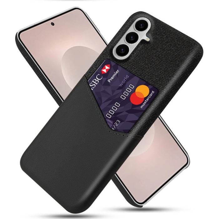 OEM - Mobilfodral för Samsung Galaxy S26 Plus Konstläder med kortfack - Svart
