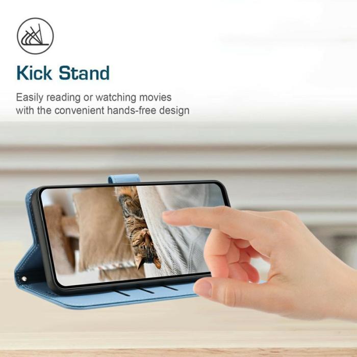 OEM - Plånboksfodral för Samsung Galaxy S26 Plus Konstläder med rem - Blå