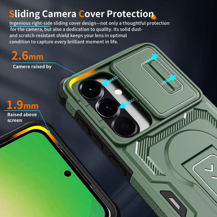 OEM - Mobilskal för Samsung Galaxy S26 PC + TPU Kickstand - Grön