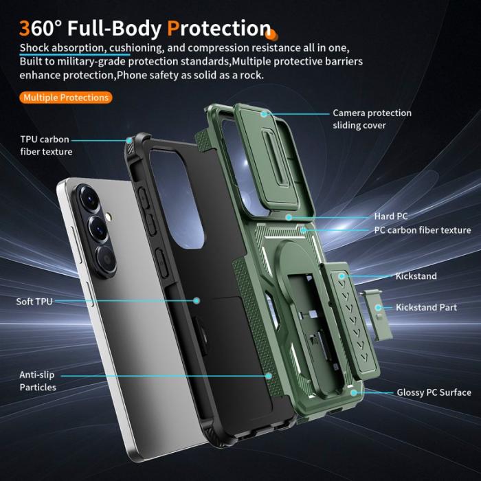 OEM - Mobilskal för Samsung Galaxy S26 PC + TPU Kickstand - Grön
