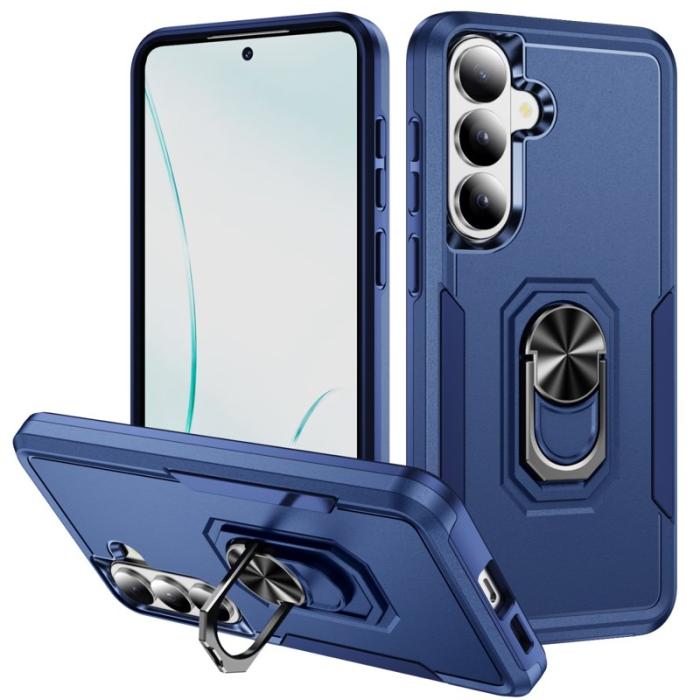 OEM - Mobilskal för Samsung Galaxy S26 Militärklass Ring Kickstand PC + TPU - Blå