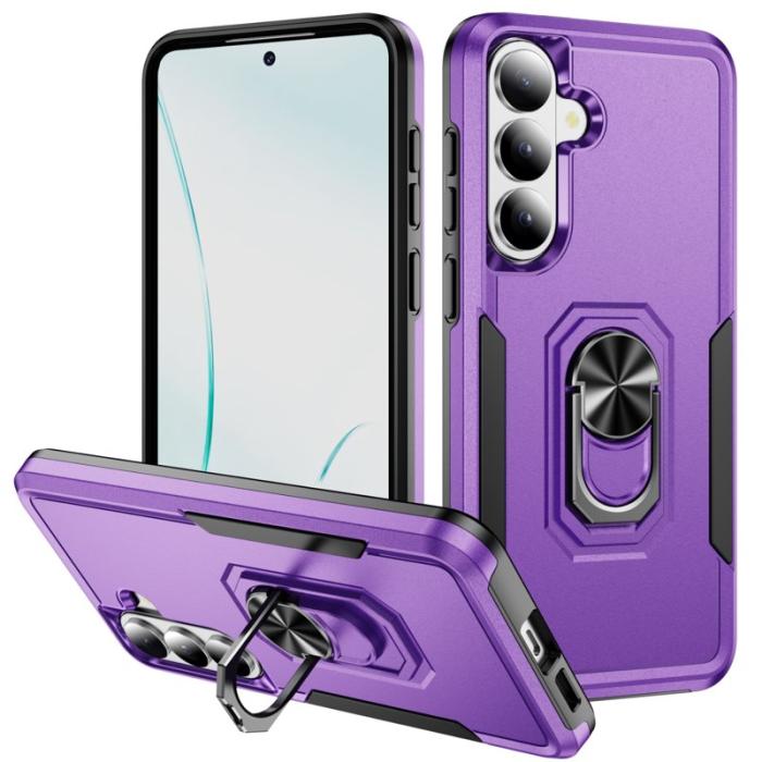 OEM - Mobilskal för Samsung Galaxy S26 Militärklass Ring Kickstand PC + TPU - Lila