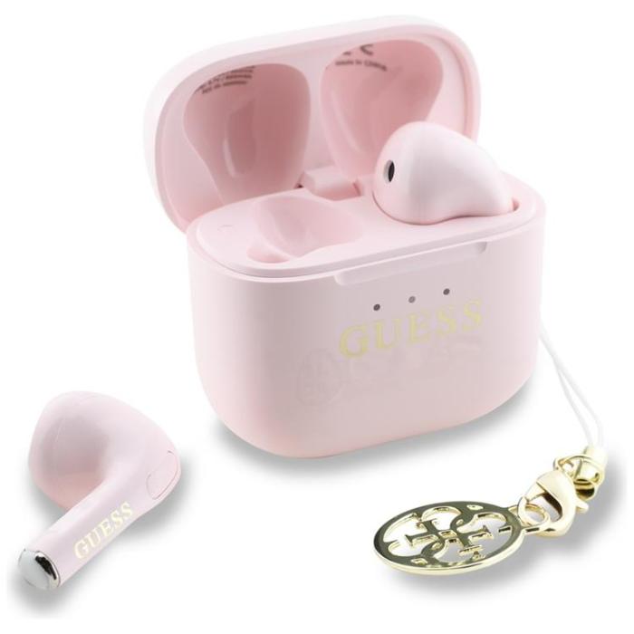 Guess - Guess TWS In-Ear Hörlurar Glossy Effect Printed Logo & Charm - Rosa