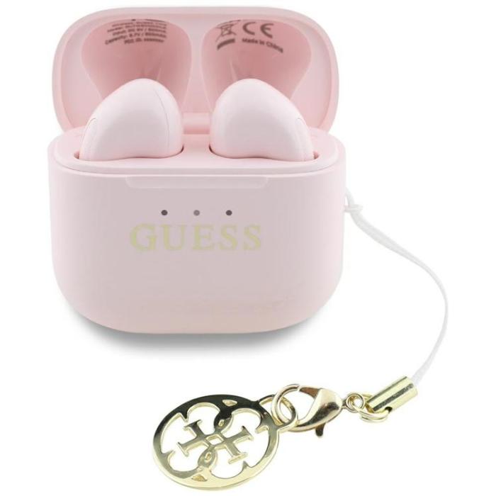 Guess - Guess TWS In-Ear Hörlurar Glossy Effect Printed Logo & Charm - Rosa