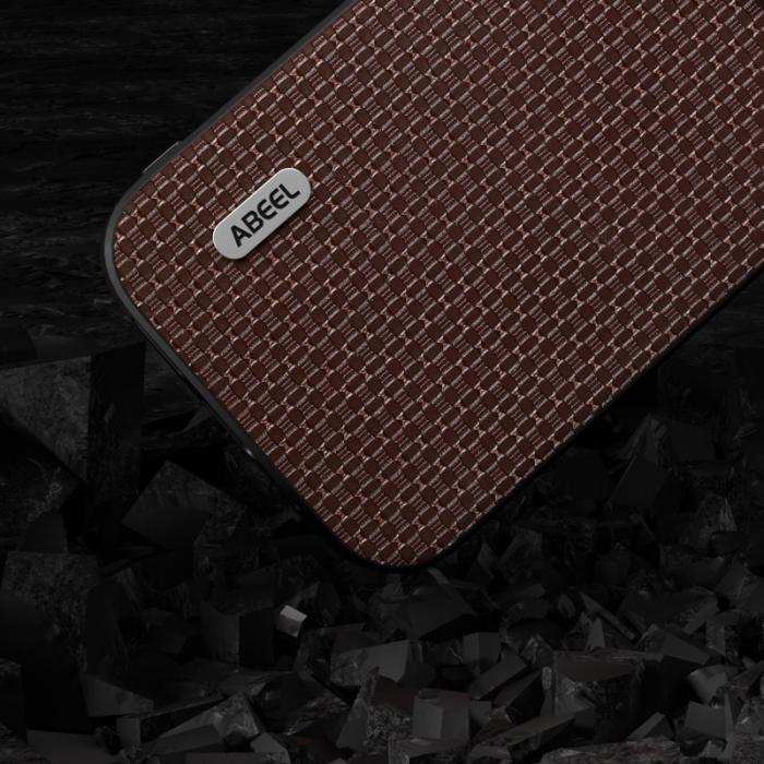 ABEEL - ABEEL Mobilskal till iPhone 14 Plus Äkta Läder med Textur - Brun