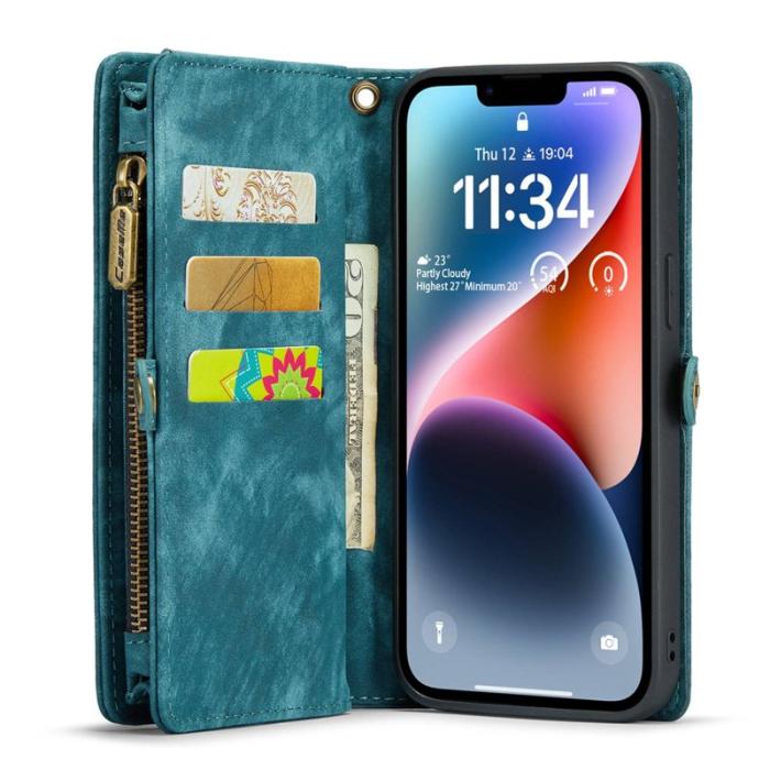 Caseme - CASEME 008 Mobilskal för iPhone 13 6.1 tum - Blå TPU + KonstLäder