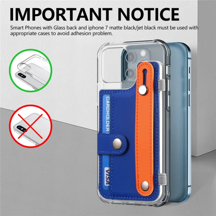A-One Brand - Korthållare Kickstand PU-läder - Sapphire