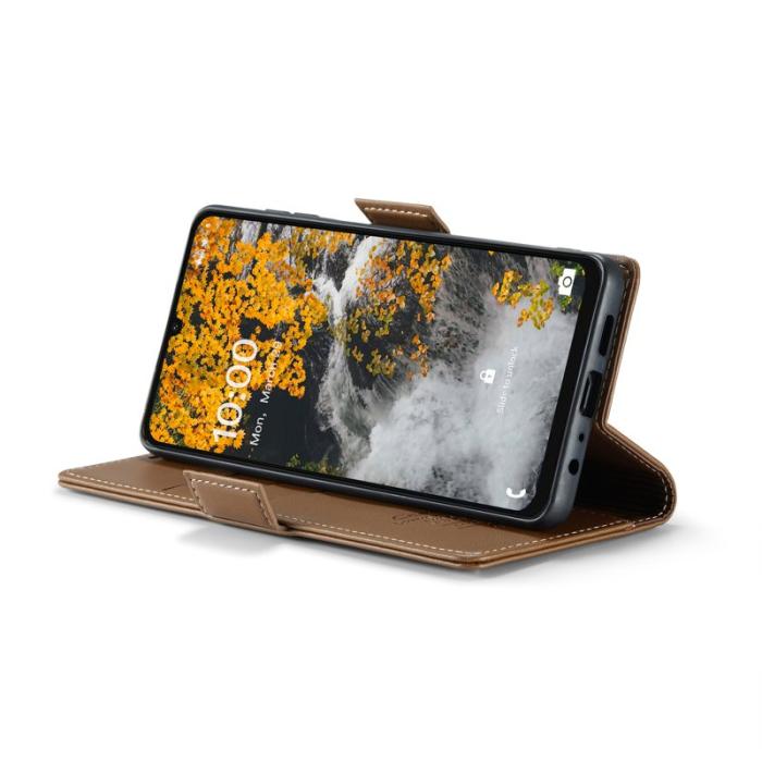 Caseme - CASEME Plånboksfodral Konstläder för Samsung Galaxy A06 4G - Brun