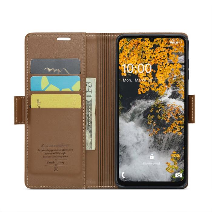 Caseme - CASEME Plånboksfodral Konstläder för Samsung Galaxy A06 4G - Brun